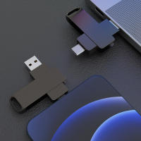 2en1 USB Memoria Stick Metal 128GB 64GB 32GB USB2.0 Tipo-C Transmisión Recíproca Smartphone Computadora Portátil - details 4