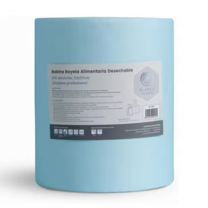 Rollo Bayeta Alimentaria Desechable Blancoplata Precortada. Resistente y Duradera. 270 Servicios 100 Metros - Color Azul - 1