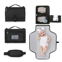 Alfombrilla De Cambio De Pañales Portátil 3 En 1 Con Bolsillos Impermeable Para Viaje Plegable Con Bolsa De Mano Para Bebés De 0 a 36 Meses - details 14