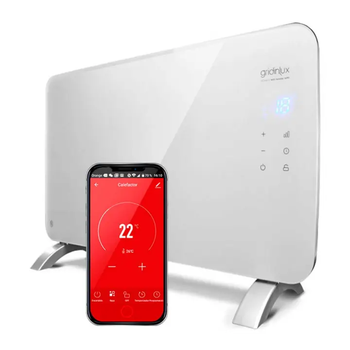 Radiador Eléctrico Convector Cristal 1500W Calefacción WIFI APP Gridinlux - 1