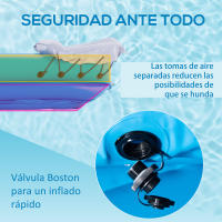 Outsunny Kayak Hinchable para 2 Personas Kayak Inflable Individual de PVC con 2 Asientos 2 Remos Bomba y Kit de Reparación 330x105x50 cm Azul - details 3