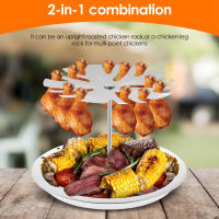 Al Pastor Skewer Vertical De Acero Inoxidable Con Bandeja Y Cuchara Para Pollo Asado 2 En 1 Soporte Para Barbacoa Calentamiento Uniforme - details 6