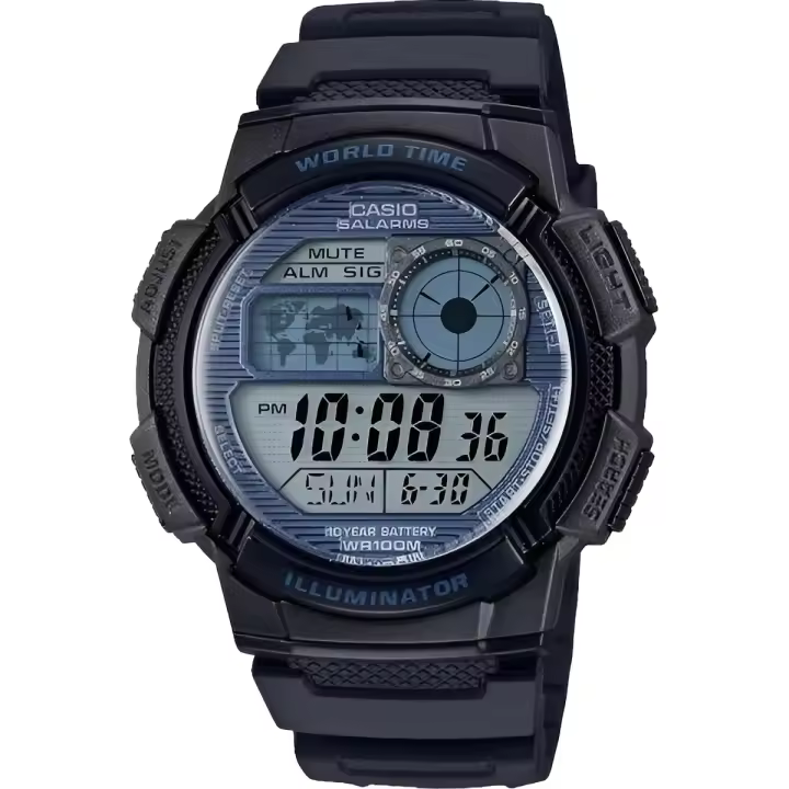 Reloj hombre Casio Digital AE-1000W-2A2 correa resina - hora mundial - 10 años batería - 1