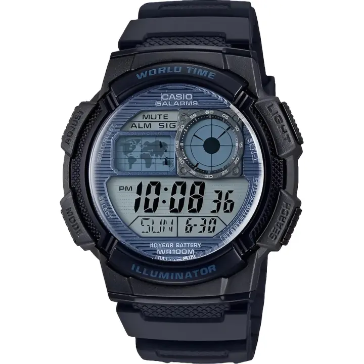 Reloj hombre Casio Digital AE-1000W-2A2 correa resina - hora mundial - 10 años batería - 1
