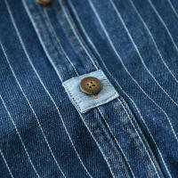 Camisa De Mezclilla Clásica Retro Para Hombre Con Mangas Largas Lavada De Talle Suelto Azul Tendencia plus Size Camisa Casual - details 7