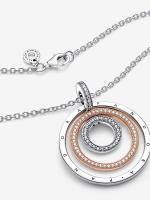 Pandora-Collar y collar de circulares bicolor - Plata de Lei, Baño de Oro Rosa de 14 K - details 2