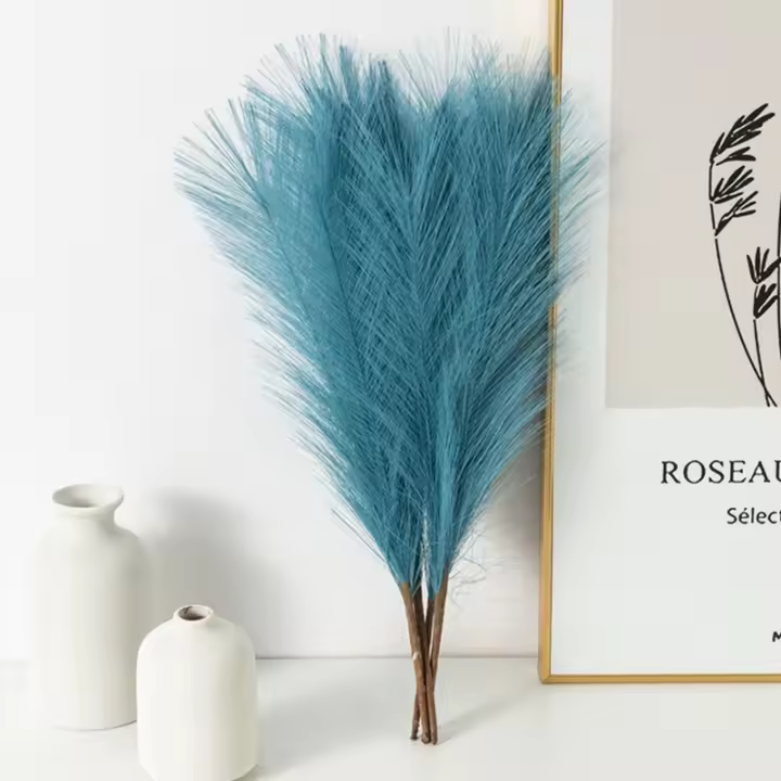 5 Pcs Pampas De Otoño Artificiales Para Decoración De Navidad Y Bodas Arreglo De Flores Para Manualidades Y Caja De Caramelo Plantas Falsas De Seda Para Exposición En Escritorio - 1