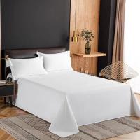 Sábana Individual One Piece Hoteles B&B Uso Doméstico Blanco Puro Material Lavado Poliéster/Celulosa Sábana De Cama Sin Fundas De Almohada - details 3