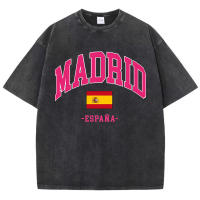 Camiseta De Hombre Madrid Spain Art And Design Impresión Versátil Suave Aesthetic round Neck Harajuku Juvenil Media Manga T-Shirt Para Daily Summer Moisture Wicking Cotton Pull on O-Neck - details 12