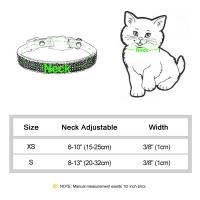 Collar De Gato De Cuero Suave Con Diamantes Bling Y Campana Seguridad Breakaway Ajustable Para Perros Y Gatos XS S Rosa - details 1