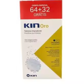 KIN ORO TABLETAS LIMPIADORAS LIMPIEZA PROTESIS DENTAL 64 + 3 - 1