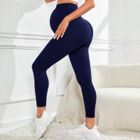 Leggings De Maternidad Con Soporte Para El Bello Algodón Tejido De Spandex Para Mujer Trousers De Cintura Alta Para Embarazadas Ropa De Embarazo Para Todas Las Estaciones - details 8