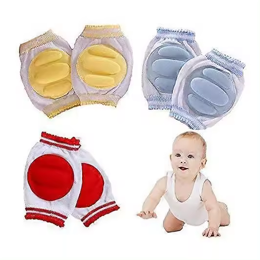 Paquete de 3 almohadillas de rodillas de bebé para gatea color al azar - 1