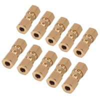 10Pcs Conector De Tubo De Freno De Latón Para Línea De Freno Sin Flaring Juntas Rectas De Compresión 4.75mm 3/16" Kits De Reducción Rojos - details 5
