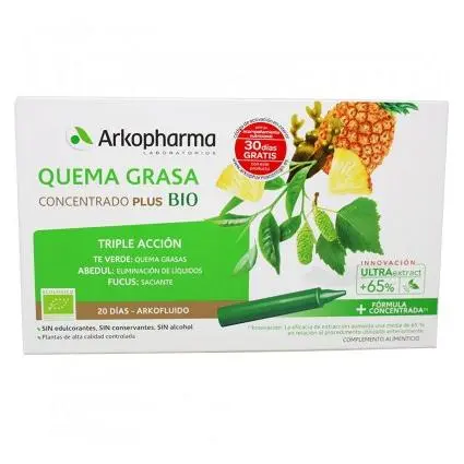 Arkofluido Quemagrasa Plus Triple Accion 20 Viales Arkopharma - 1