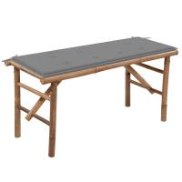 vidaXL Banco de jardín plegable con cojín bambú 118 cm en color Rojo/Gris | acolchados duraderos para sofás de jardín terraza exterior - details 1