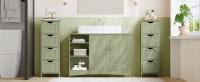 VASAGLE Armario de baño, Armario de Almacenamiento, Armario de Pie, con 4 cajones, 30 x 30 x 82 cm, para Baño, Sala de Estar, Comedor, Cocina, Estilo Moderno, Verde Laurel - details 1
