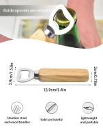 Abrebotellas Leeseph Con Mango De Madera Para Cerveza Bebidas Sofisticadas Abrebotellas De Acero Inoxidable Para Casa Bar Restaurante - details 1
