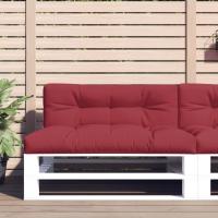 vidaXL Cojines para sofá de palets 2 unidades tela en color Crema/Negro/Rojo vino tinto y más | acolchados duraderos para sofás de jardín terraza exterior - details 2