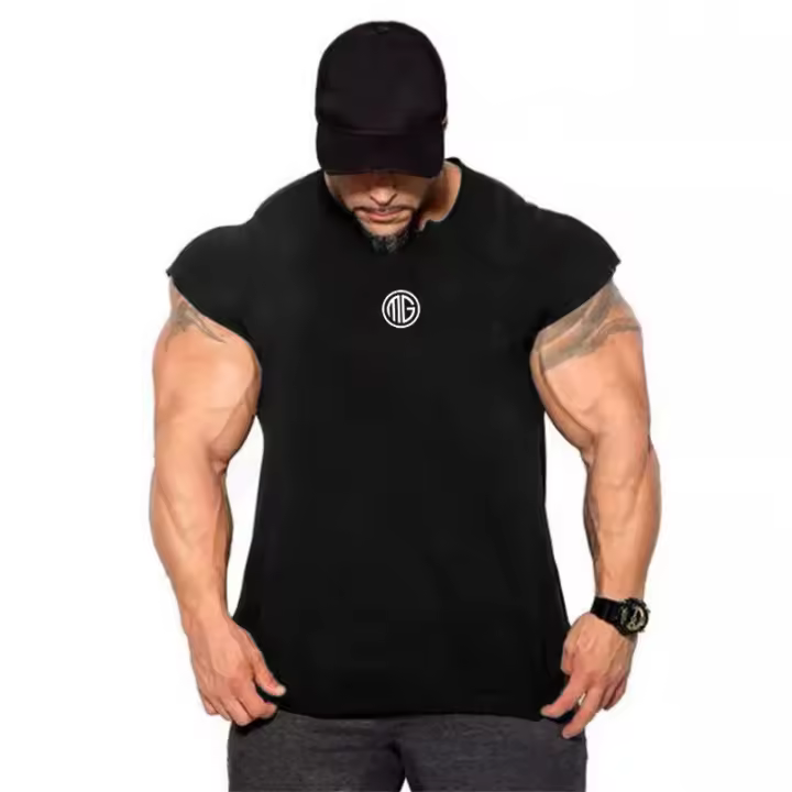 Summer Gym Training Singlet Men Breathable Clothing Bodybuilding Sleeveless Tank Top Fitness Vest Muscle Running shirt for Male - 1