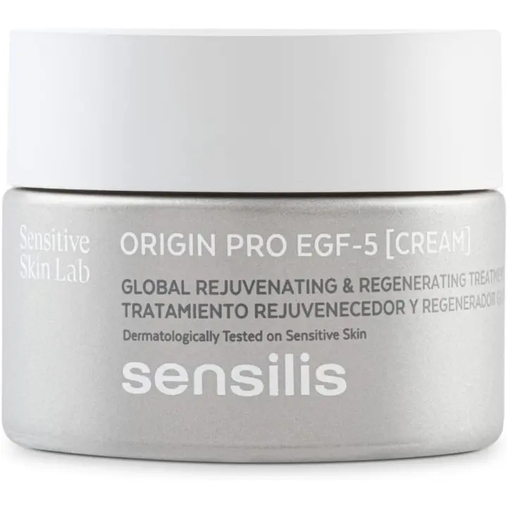 Sensilis - Origin PRO EGF5 - Crema Facial Rejuvenecedora, Regenera, Reafirma y Repara la Piel, con 5 Factores de Crecimiento Celular, Apto Para Pieles con Tendencia Normal y Seca - 50ml - 1