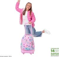 TOTTO Mochila Escolar con Ruedas Desmontables – Modelo Tiza | Estampado Shiny Heart Glitter | 26L | Porta PC 15.4” | Manija Telescópica | Espaldar Ergonómico | Eco RPET - details 0