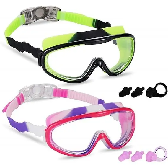 Gafas de Natacion para niños y niños de 3 a 15 años with Amplio Campo de Visión, antivaho, impermeables y Protección UV - 1
