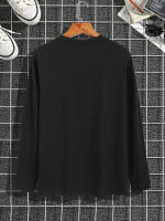 Camiseta De Manga Larga Para Hombre Con Impresión Cuello Redondo Versátil Casual De Verano Prenda De Vestir Para Todo El Año - details 2