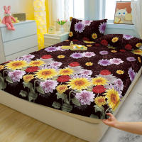 Sábana Fitted Moderna Y Sencilla Con Estampado De Plantas Y Flores Mate Para Dormitorio Cubierta De Cama De Poliéster 100% Excluye Fundas De Almohada - details 1
