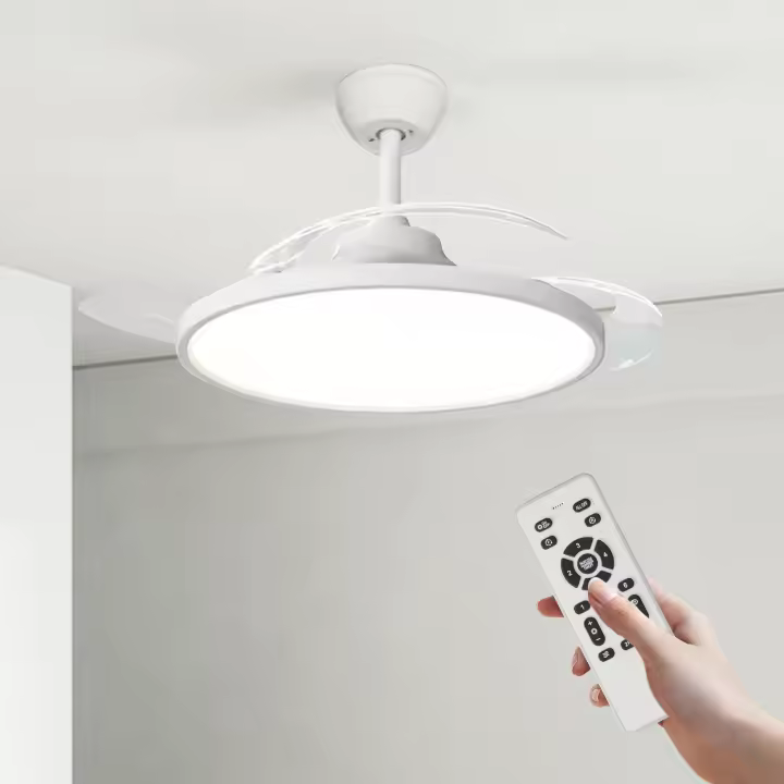 Ventilador de Techo con Motor DC y Aspas Desplegables con Luz Led 60W con contr - 1