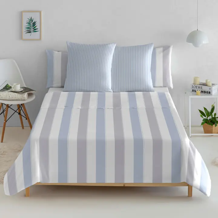 EL CABALLO - Sábana encimera 100% algodón 144 hilos azul PEGASO. Varios tamaños disponibles. - 1