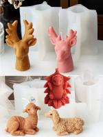 Molde De Silicona 3D Para Candles Y Artesanía En Forma De Cabeza De Ciervo Sika Oveja Erizo Animal Herramienta Decorativa Para Cera Aromaterapia Y Gypsum - details 0