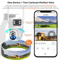 Cámara De Seguridad IP 1080P Dual-lens Wifi PTZ Exterior Con Visión Nocturna Humana Detecta Y Auto Seguimiento Doble Pantalla Camhi - details 5