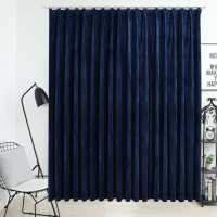 vidaXL Cortina Opaca con Ganchos 290x245 cm Terciopelo Casa Estilo Color Azul oscuro,  Beige,  Crema y mas - details 0