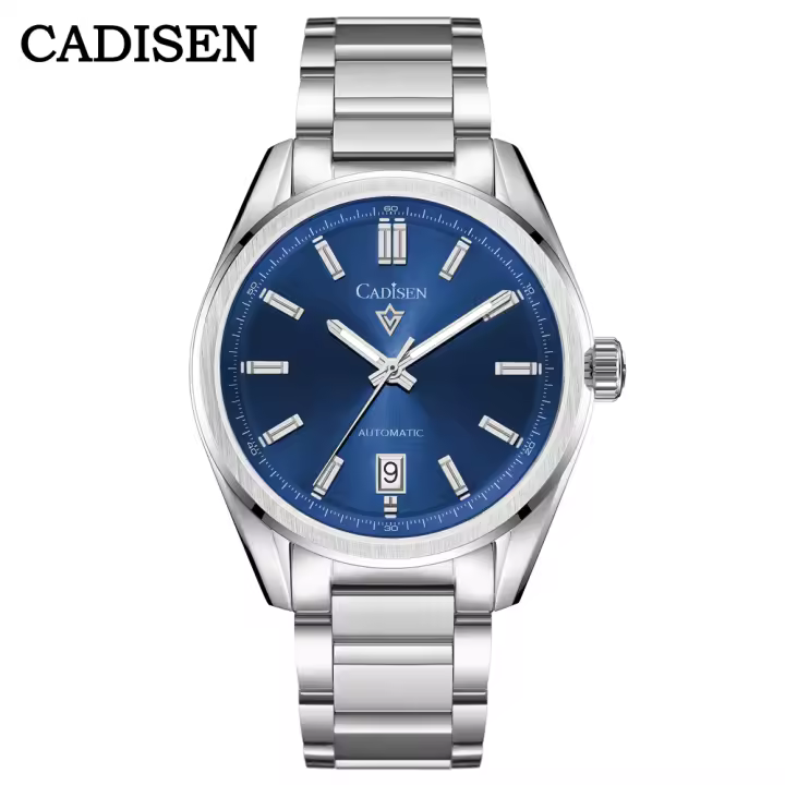 Reloj Mecánico Automático Para Hombre CADISEN Luminoso Con Cristal De Zafiro Acero Inoxidable Resistente Al Agua 10Bar Reloj Verde AR Coating - 1
