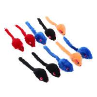 Juguetes Para Gatos 10/20 Piezas Ratones Falsos Con Cola Larga De Pelo De Conejo Suave Y Sonido Rascador Para Gatos Tamaño 10x3x2.5cm - details 0