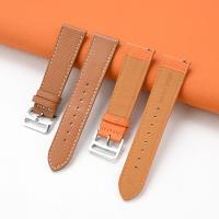 Correa De Reloj Retro De Cuero Genuino Naranja Verde Universal Para Hombres Y Mujeres Con Cierre Rápido Reemplazable 18/20/22mm Ancho Para Relojes Tradicionales - details 2