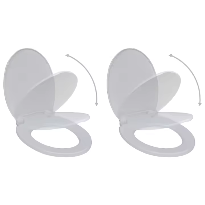 vidaXL Asientos váter con tapas de cierre suave 2 uds plástico blanco - 1