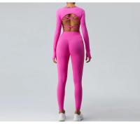 Top Deportivo De Manga Larga Para Mujer Sexy Cruzado En La Espalda Rápido Secado Yoga Gimnasio Entrenamiento Crop Top Casual - details 14