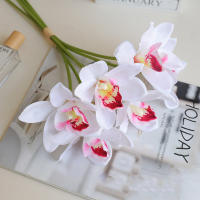 6Pcs/Lot Flores Artificiales De Seda Orchid Magnolia Cymbidium Para Decoración De Casa Fiesta De Primavera Y Bodas - details 12