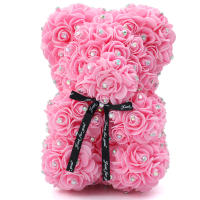 Rosa Artificial 25cm Oso Para Regalo De Aniversario Navidad San Valentín Cumpleaños Boda Fiesta Decoración De Hogar - details 4