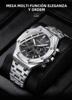 Reloj De Pulsera De Lujo Para Hombre BINBOND Calidad Superior Acero Inoxidable Resistente Al Agua Con Luminiscencia Fecha Casual - details 3