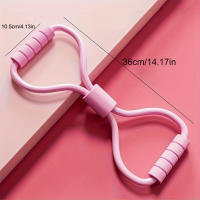 Cinta De Resistencia Elástica Para Ejercicio De Fitness 1 Pieza Desarrollador De Pecho Con Ocho Caracteres Equipo De Entrenamiento De Manguera De Tensión Para Mujer - details 3
