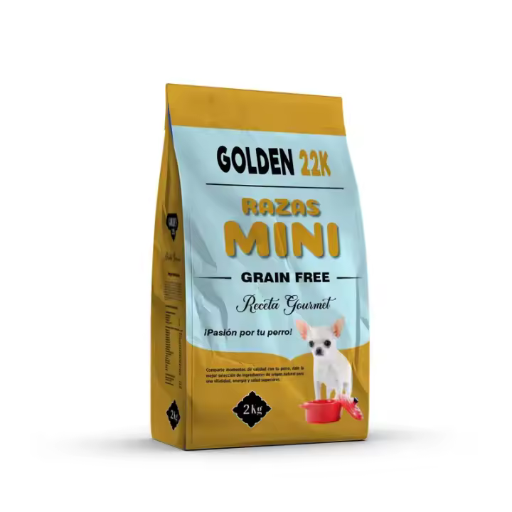 Golden 22k Razas Mini Especial Receta Gourmet - Pienso para Perros Adultos - Digestibilidad Alta, Súper Premium, Sin Cereales, Control de Peso y Sistema Inmunitario - Pelo y Piel Saludable, Desarrollo Muscular - Para Perros Exigentes - 1