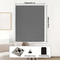 Cortina De Ventana Portátil Y Desmontable 100% Blackout Con Ventosas Para Sala De Estar Y Dormitorio Bloqueo De Calor Y Luz Natural Moderno - details 16
