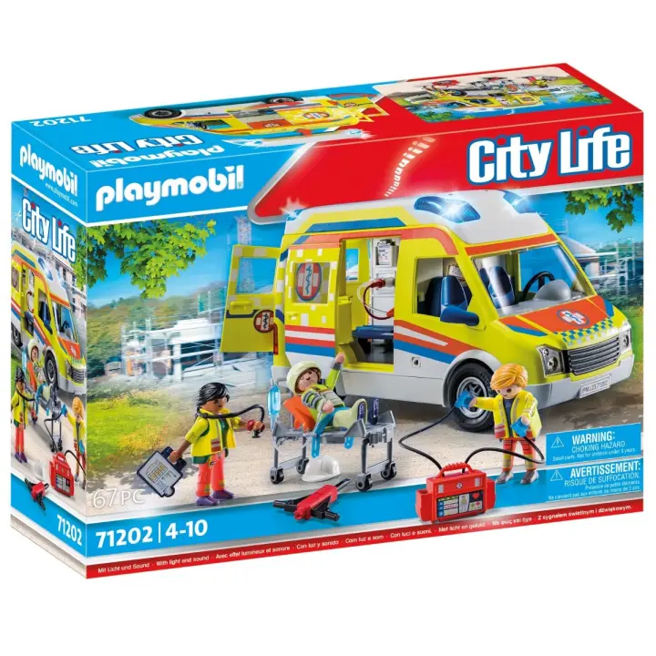 PLAYMOBIL AMBULANCIA CON LUZ Y SONIDO, 71202, TIENDA CON LICENCIA OFICIAL - 1