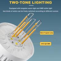 Lámpara De Camping Al Aire Libre Recargable USB Portátil Con Luz De Trabajo LED Bombilla De Emergencia Doble Color Opcional Luz Blanca Y Cálida - details 3
