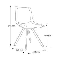 Furniture Style S.L. - Pack de 2 Sillas de Comedor Estilo Industrial Irma en Tela y Patas Metálicas Negras - details 2