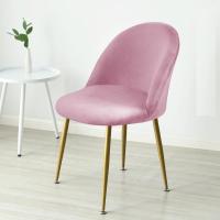 Cubierta De Silla De Velours 1pc Color Sólido Estilo Europeo Resistente a La Suciedad Stretch Para Sala De Comedor Hogar Bodas Hoteles - details 5