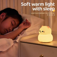 Luz Nocturna De Gato De Silicona Lindo Dimmer Recargable Para Decoración De Habitaciones De Niños Luz Táctil Sin Cable Para Dormitorio Infantil - details 4